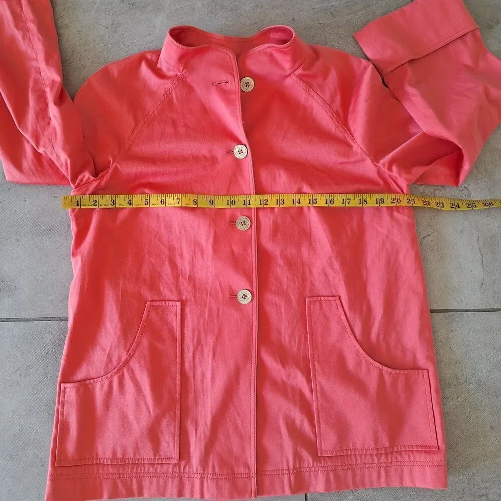 ST. JOHN SPORT Pink Long Pocket cotton Jacket‎ Coat size M